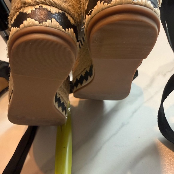 Tory Burch Black and Tan Espadrille Wedges - Picture 6 of 14